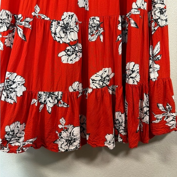 FREE PEOPLE Rita Tiered Flowy Boho Floral Cottagecore Open Back Midi Dress - Picture 8 of 10